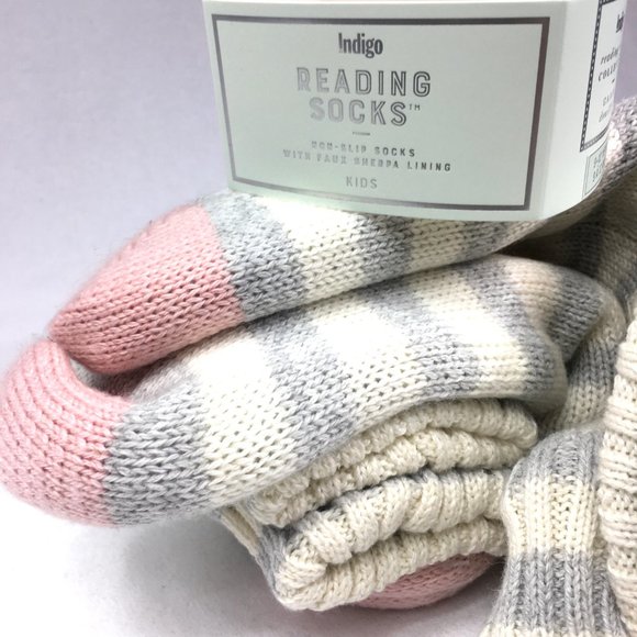 🌺3/$15🌺Girl's Reading Lot Striped Sherpa Socks. - Picture 4 of 7